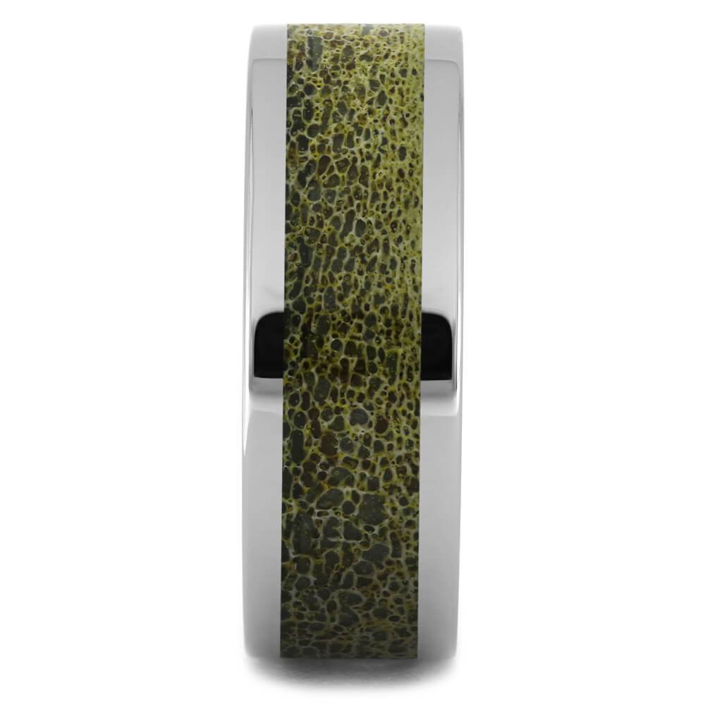 Polished Titanium Band with Unique Gold Antler-4513-GO - Jewelry by Johan