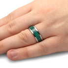 Men's Titanium Ring with Green Antler Inlay-4513-GR - Jewelry by Johan