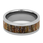 Titanium Ring with Unique Orange Deer Antler-4513-OR - Jewelry by Johan