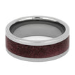 Titanium Wedding Band with Warm Red Deer Antler-4513-RD - Jewelry by Johan