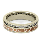 Copper Silver Mokume Ring in White Gold