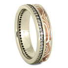 Diamond Eternity Wedding Band with Copper Silver Mokume-4524 - Jewelry by Johan