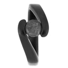 Black Engagement Ring with Faux Tension Set Meteorite Stone-4527-MET - Jewelry by Johan