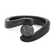 Black Engagement Ring with Faux Tension Set Meteorite Stone-4527-MET - Jewelry by Johan