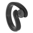 Black Engagement Ring with Faux Tension Set Meteorite Stone-4527-MET - Jewelry by Johan