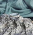 Meteorite Wedding Band with Mokume Sleeve