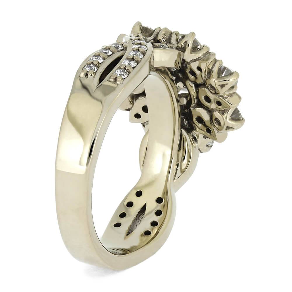 Flower Halo Engagement Ring in White Gold-4536 - Jewelry by Johan