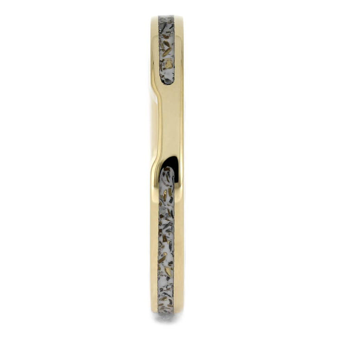 Women's Wedding Band with White Stardust™ and Yellow Gold-4560 - Jewelry by Johan