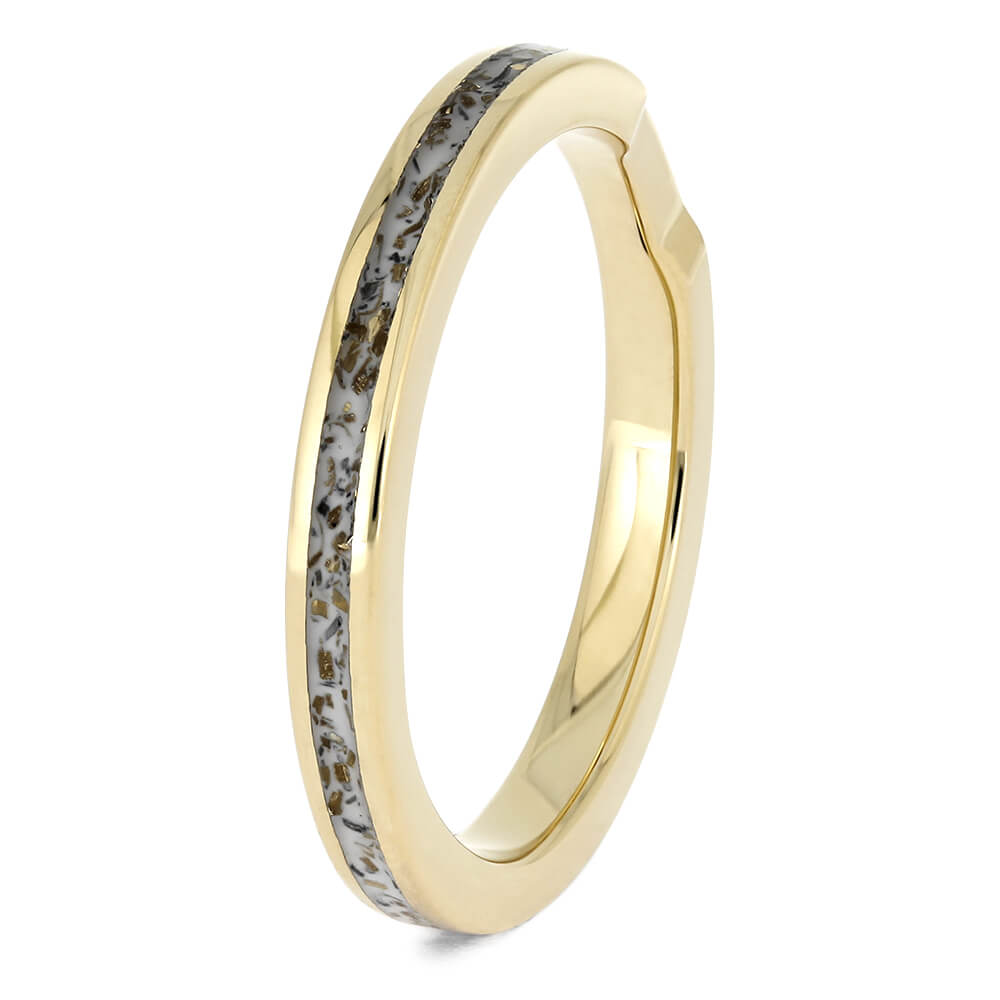 Women's Wedding Band with White Stardust™ and Yellow Gold-4560 - Jewelry by Johan