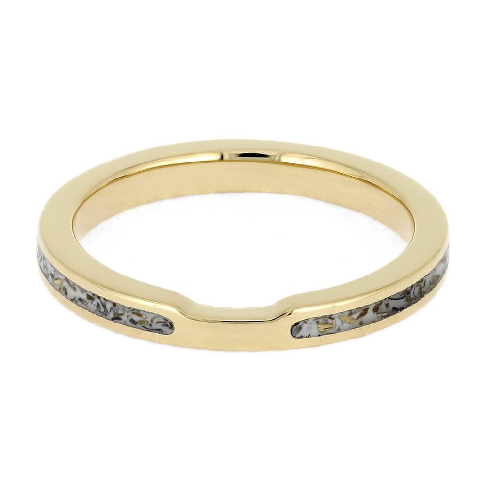 Women's Wedding Band with White Stardust™ and Yellow Gold-4560 - Jewelry by Johan