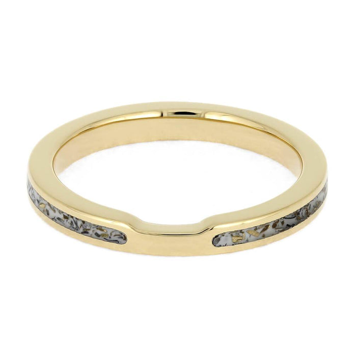 Women's Wedding Band with White Stardust™ and Yellow Gold-4560 - Jewelry by Johan