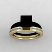 Women's Wedding Band with White Stardust™ and Yellow Gold-4560 - Jewelry by Johan
