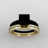 Women's Wedding Band with White Stardust™ and Yellow Gold-4560 - Jewelry by Johan