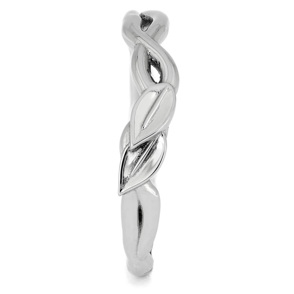 Platinum Wedding Band with Branch & Leaf Design-4563 - Jewelry by Johan