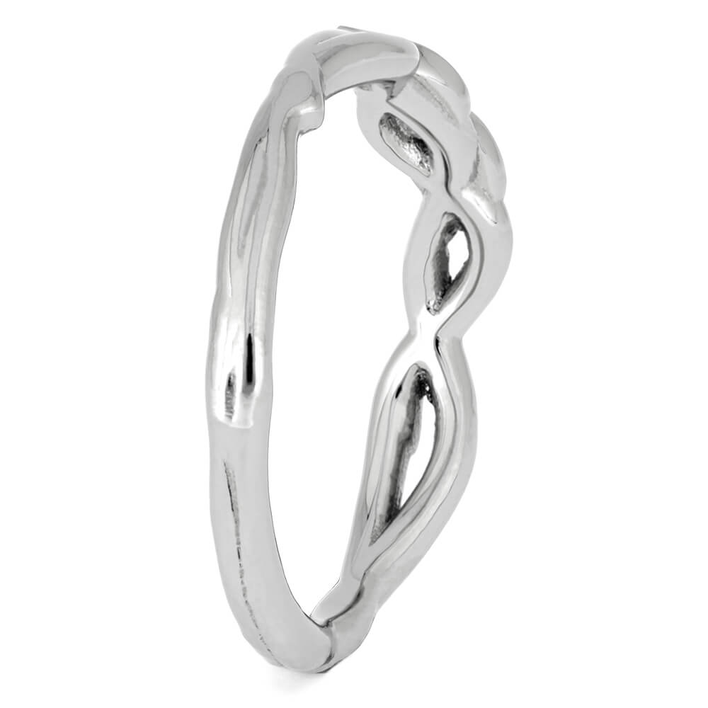 Platinum Wedding Band with Branch & Leaf Design-4563 - Jewelry by Johan