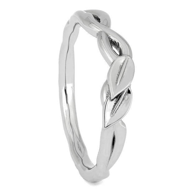 Platinum Wedding Band with Branch & Leaf Design-4563 - Jewelry by Johan