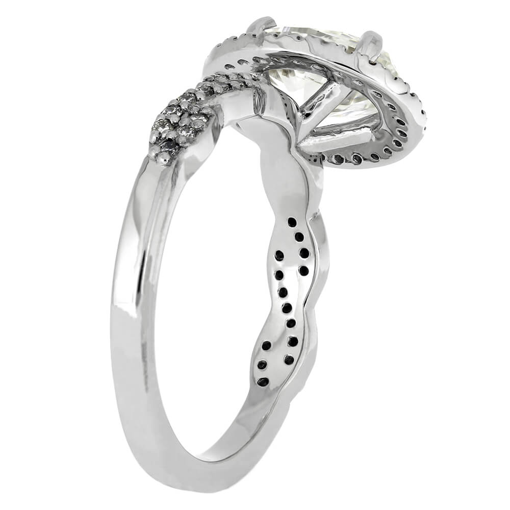 Platinum Engagement Ring with Oval Shaped Diamond Halo-4567 - Jewelry by Johan