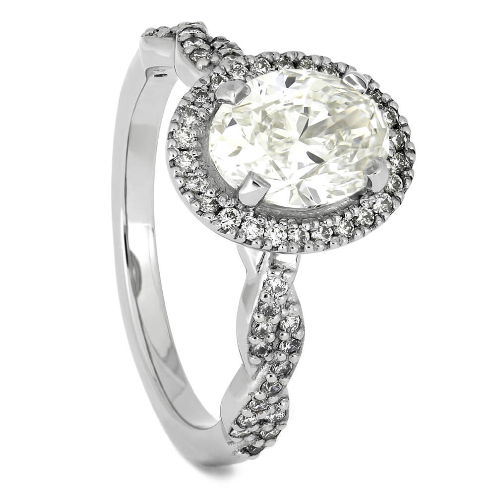 Platinum Engagement Ring with Oval Diamond Halo | Jewelry by Johan ...