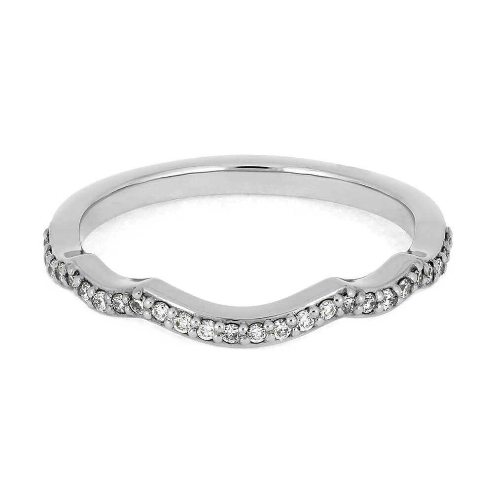 Women's Wedding Band with Diamond Accents Set in Platinum-4568 - Jewelry by Johan