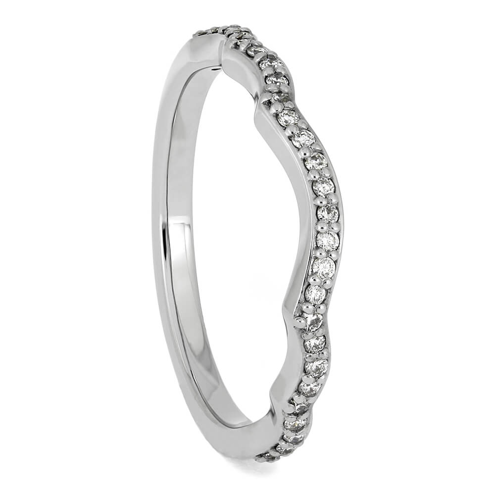 Women's Wedding Band with Diamond Accents Set in Platinum-4568 - Jewelry by Johan
