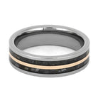Deer Antler Wedding Band with Rose Gold Pinstripe-4575 - Jewelry by Johan