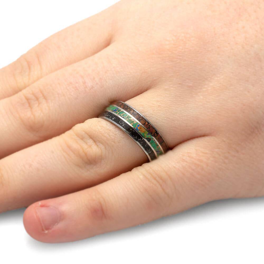 Black Stardust Space Rings