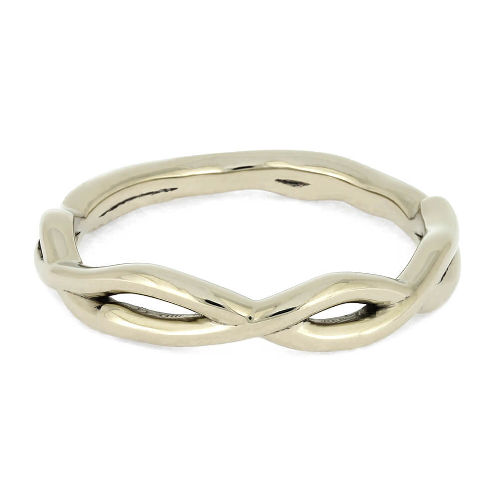 Women's White Gold Wedding Band with Branch Design-4578 - Jewelry by Johan