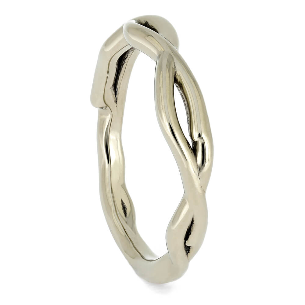 Women's White Gold Wedding Band with Branch Design-4578 - Jewelry by Johan