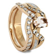 Rose Gold Morganite Bridal Set with White Stardust