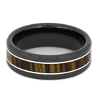 Black Ceramic Wedding Band with Zebrawood-4582 - Jewelry by Johan