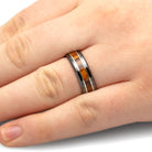 Black Ceramic Wedding Band with Zebrawood-4582 - Jewelry by Johan