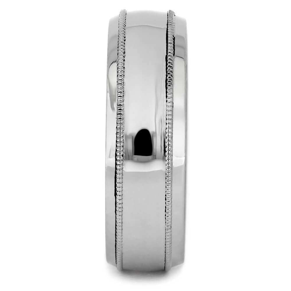 Platinum Wedding Band with Blue Box Elder Wood Sleeve-4583 - Jewelry by Johan