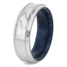 Platinum Wedding Band with Blue Box Elder Wood Sleeve-4583 - Jewelry by Johan