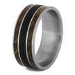 Men's Vinyl Record Ring with Whiskey Barrel Wood-4587 - Jewelry by Johan