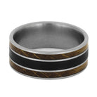Men's Vinyl Record Ring with Whiskey Barrel Wood-4587 - Jewelry by Johan