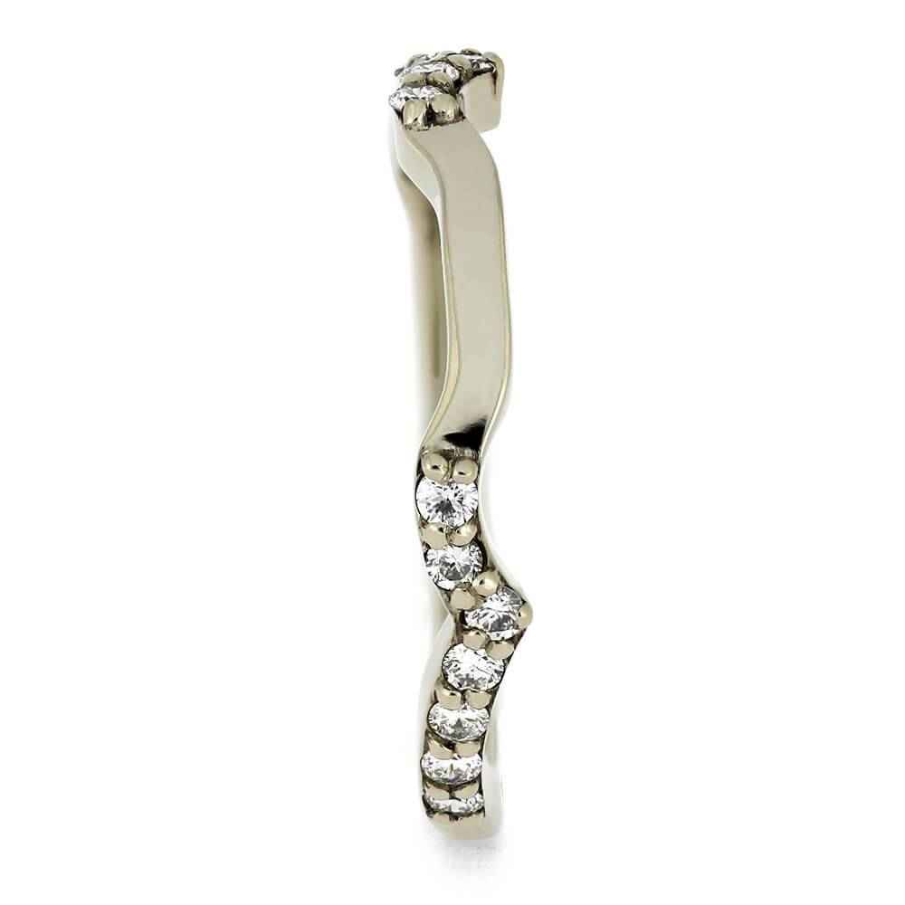 White Gold Shadow Band with Diamond Accents-4588 - Jewelry by Johan