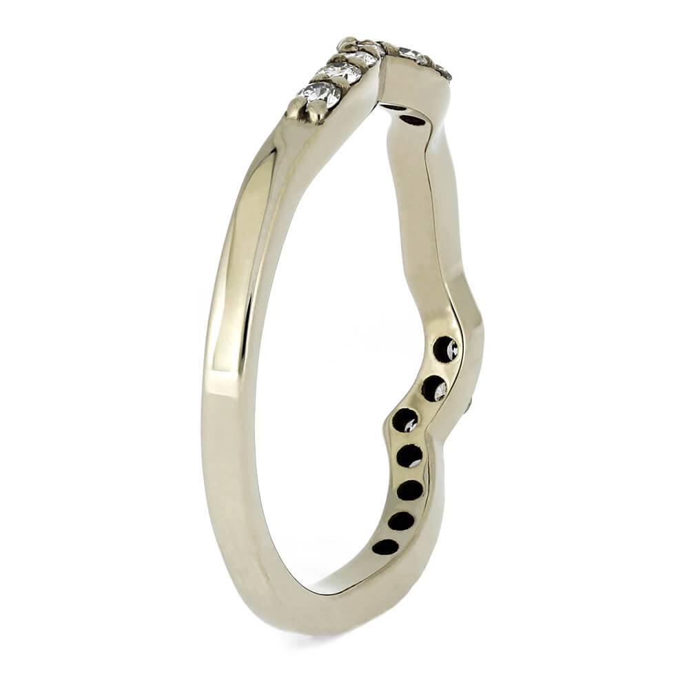 White Gold Shadow Band with Diamond Accents-4588 - Jewelry by Johan