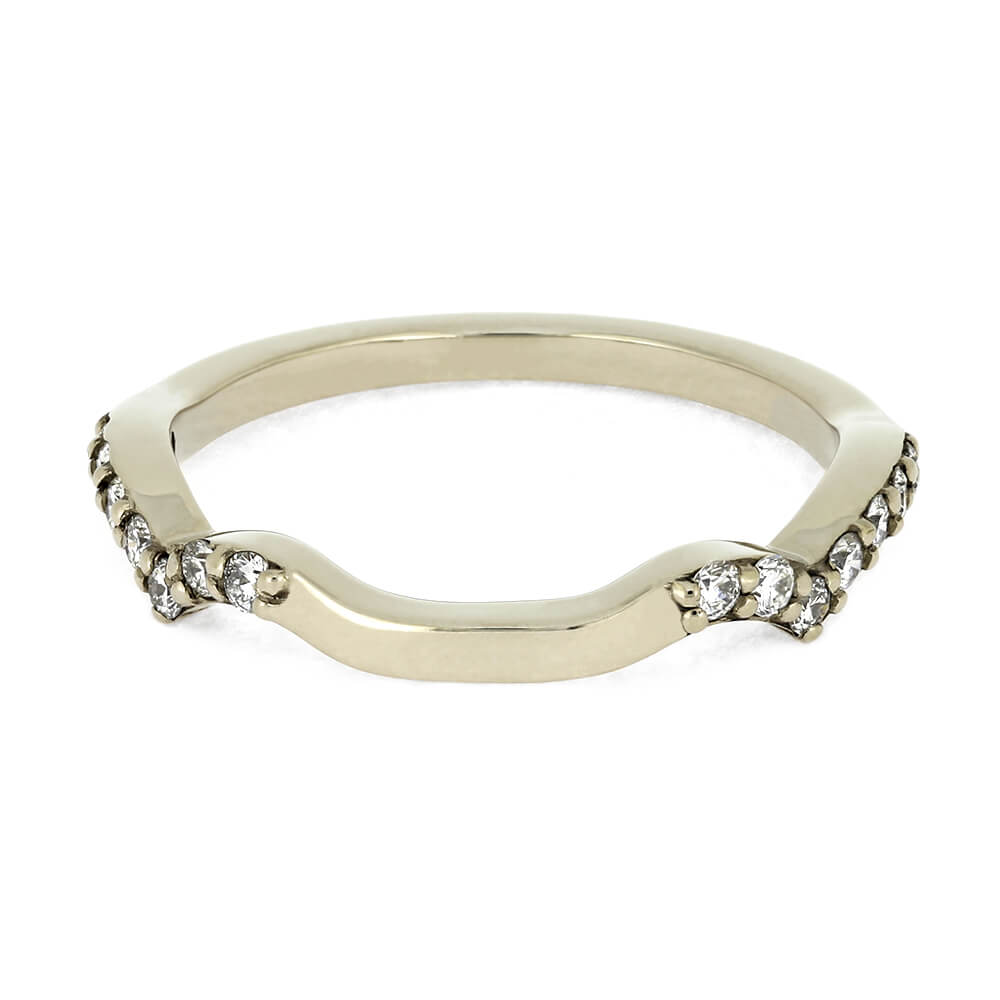 White Gold Shadow Band with Diamond Accents-4588 - Jewelry by Johan