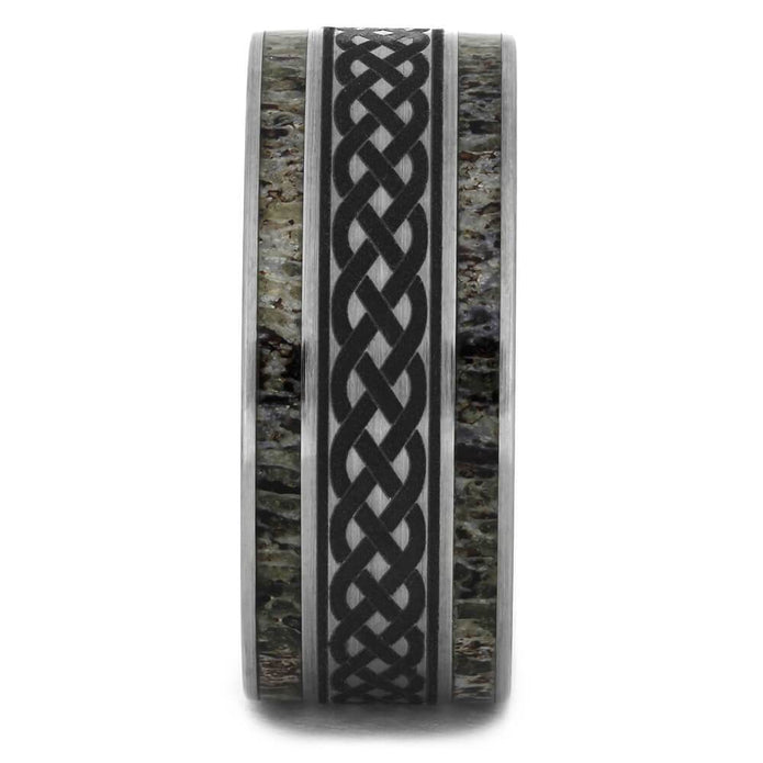 Celtic Knot Wedding Band with Deer Antler-4592 - Jewelry by Johan