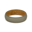 Sandblasted White Gold Ring, Wedding Band With Bamboo Wood Sleeve-3716 - Jewelry by Johan
