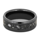 Memorial Ring in Black Ceramic with Beveled Edges-4605 - Jewelry by Johan