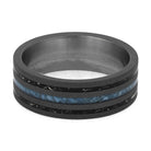 Black Stardust and Turquoise Men's Wedding Band-4607 - Jewelry by Johan