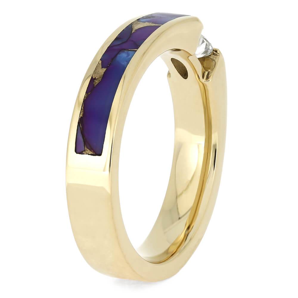 Gem Alloy Engagement Ring with Solitaire Diamond-4614 - Jewelry by Johan