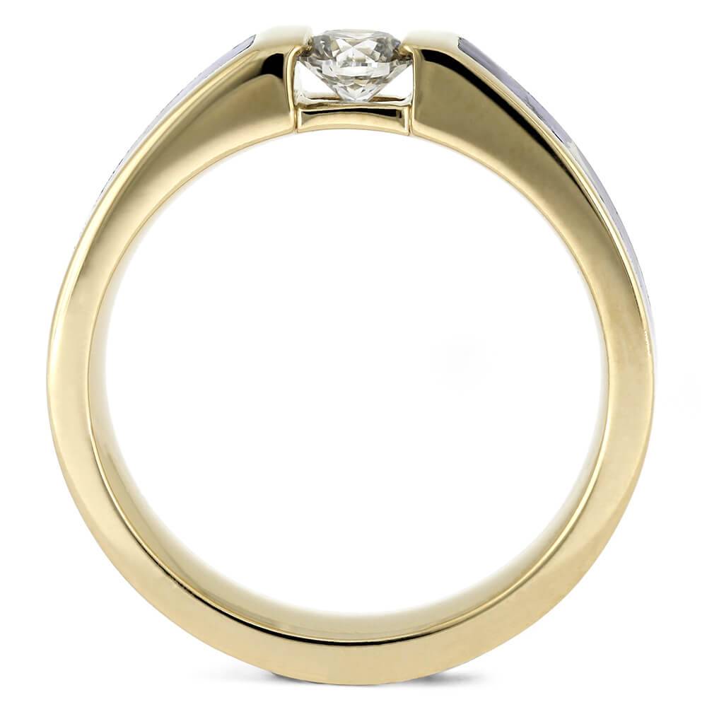 Gem Alloy Engagement Ring with Solitaire Diamond-4614 - Jewelry by Johan