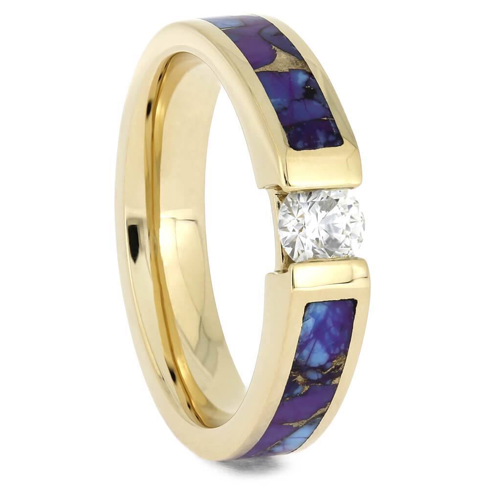 Gem Alloy Engagement Ring with Solitaire Diamond-4614 - Jewelry by Johan