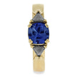 Three Stone Sapphire Engagement Ring with Meteorite Stones-4637 - Jewelry by Johan