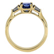 Three Stone Sapphire Engagement Ring with Meteorite Stones-4637 - Jewelry by Johan
