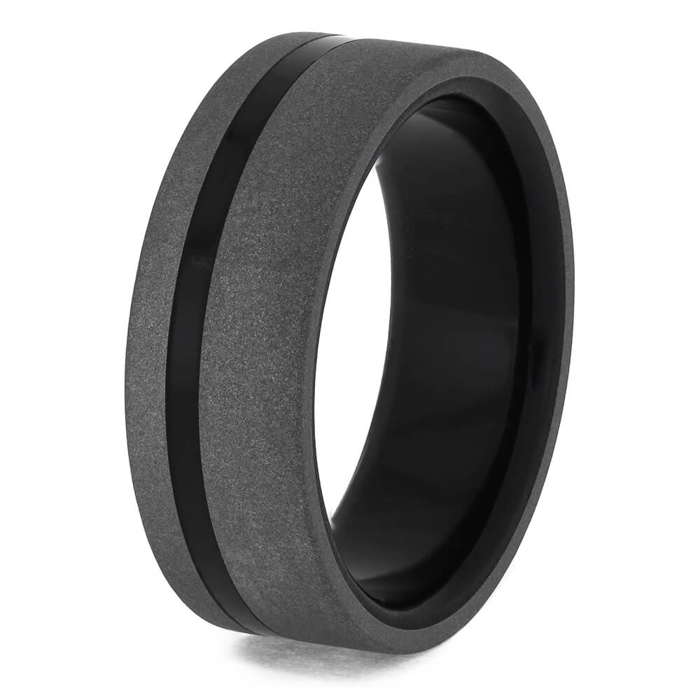 Wenge Wood Wedding Band with Sandblasted Finish-4644 - Jewelry by Johan
