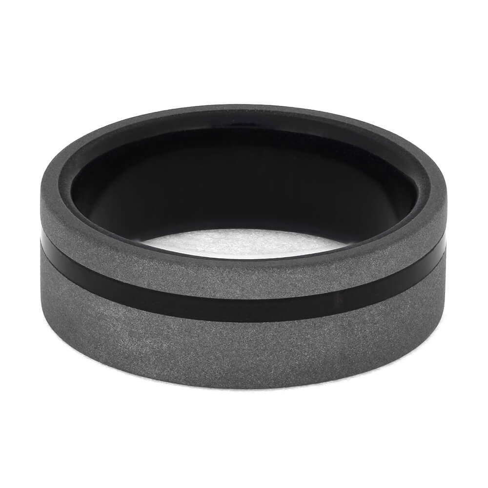 Wenge Wood Wedding Band with Sandblasted Finish-4644 - Jewelry by Johan