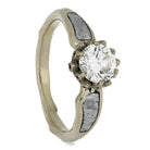Meteorite Engagement Ring with Moissanite in Lotus Setting-4649 - Jewelry by Johan